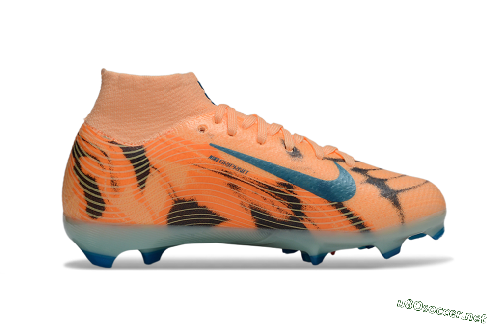 Kids Nike Air Zoom Mercurial Superfly 10 Elite FG Football Boots - Orange/Electric Blue/Soft Pink 5