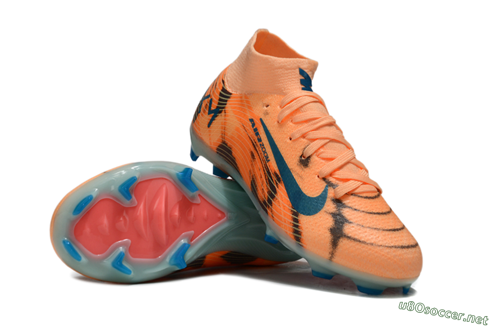 Kids Nike Air Zoom Mercurial Superfly 10 Elite FG Football Boots - Orange/Electric Blue/Soft Pink 1