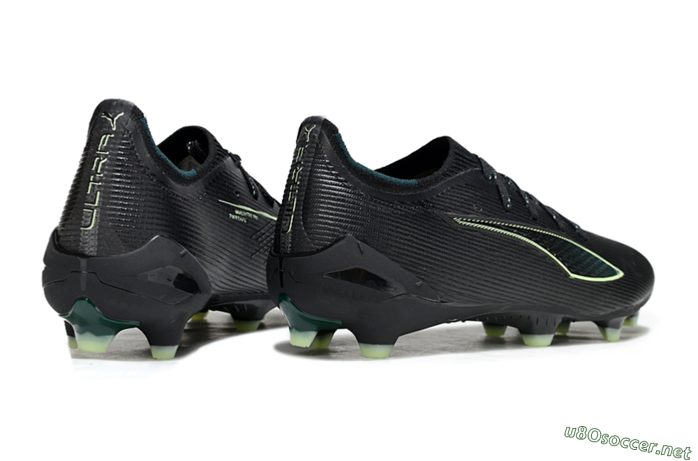 Men's Puma Ultra Ultimate FG Football Boots - Black/Neon Green/Charcoal Gray 6