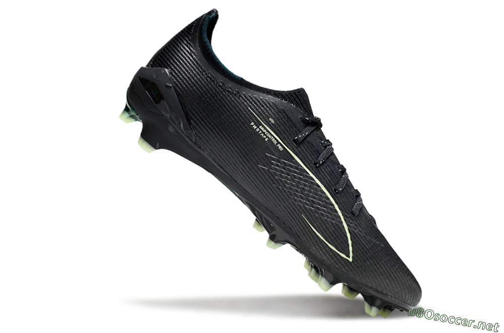 Men's Puma Ultra Ultimate FG Football Boots - Black/Neon Green/Charcoal Gray 4