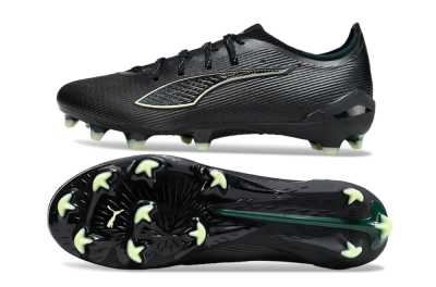 Men's Puma Ultra Ultimate FG Football Boots - Black/Neon Green/Charcoal Gray