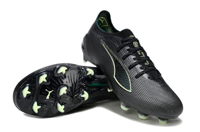 Men's Puma Ultra Ultimate FG Football Boots - Black/Neon Green/Charcoal Gray