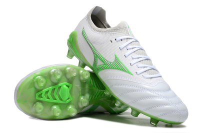 Men's Mizuno Morelia Neo 4 FG Football Boots - White/Lime Green/Neon Green