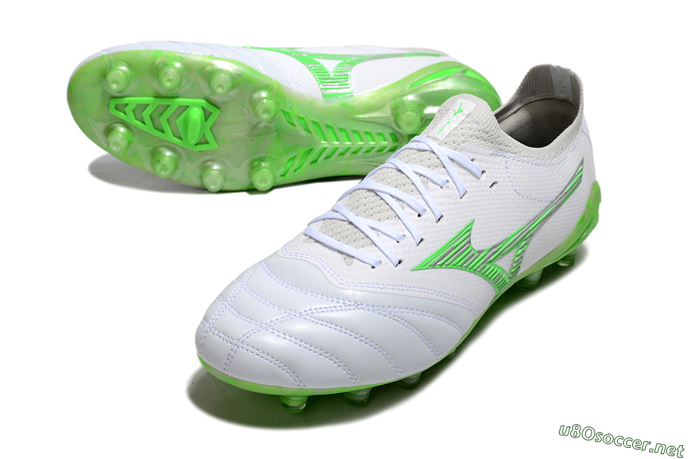 Men's Mizuno Morelia Neo 4 FG Football Boots - White/Lime Green/Neon Green 3