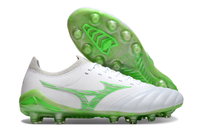 Men's Mizuno Morelia Neo 4 FG Football Boots - White/Lime Green/Neon Green