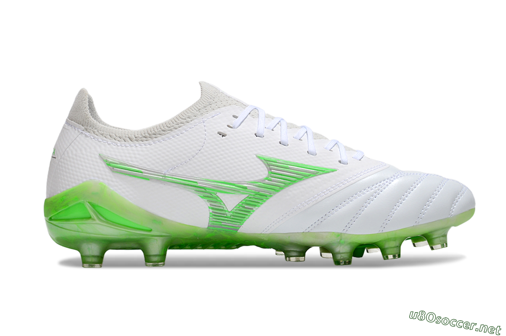 Men's Mizuno Morelia Neo 4 FG Football Boots - White/Lime Green/Neon Green 5