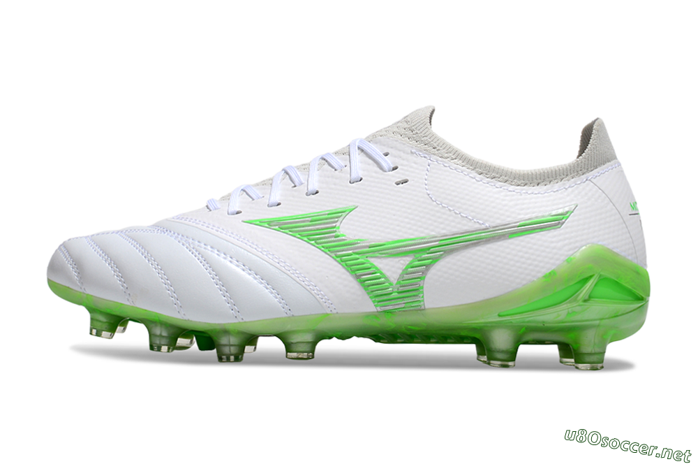 Men's Mizuno Morelia Neo 4 FG Football Boots - White/Lime Green/Neon Green 0