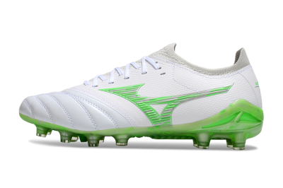 Men's Mizuno Morelia Neo 4 FG Football Boots - White/Lime Green/Neon Green