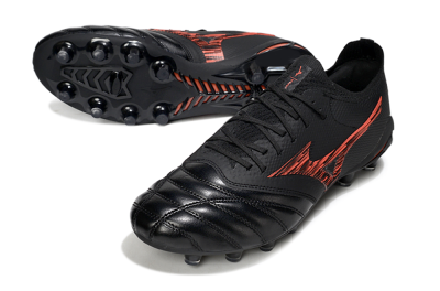 Men's Mizuno Morelia Neo 4 FG Football Boots - Black/Fiery Red/Graphite Black