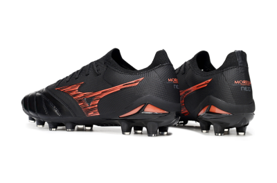 Men's Mizuno Morelia Neo 4 FG Football Boots - Black/Fiery Red/Graphite Black
