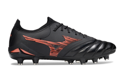 Men's Mizuno Morelia Neo 4 FG Football Boots - Black/Fiery Red/Graphite Black