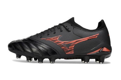 Men's Mizuno Morelia Neo 4 FG Football Boots - Black/Fiery Red/Graphite Black