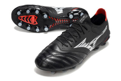 Men's Mizuno Morelia Neo 4 FG Football Boots - Black/Crimson Red/Steel Gray