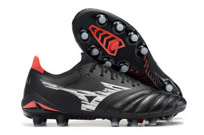 Men's Mizuno Morelia Neo 4 FG Football Boots - Black/Crimson Red/Steel Gray