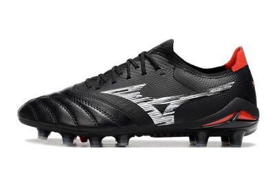 Men's Mizuno Morelia Neo 4 FG Football Boots - Black/Crimson Red/Steel Gray