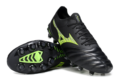Men's Mizuno Morelia Neo 4 FG Football Boots - Black/Vibrant Green/Neon Yellow