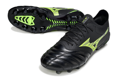 Men's Mizuno Morelia Neo 4 FG Football Boots - Black/Vibrant Green/Neon Yellow