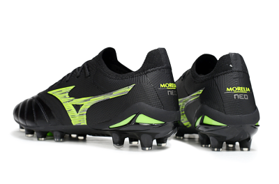 Men's Mizuno Morelia Neo 4 FG Football Boots - Black/Vibrant Green/Neon Yellow