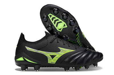 Men's Mizuno Morelia Neo 4 FG Football Boots - Black/Vibrant Green/Neon Yellow