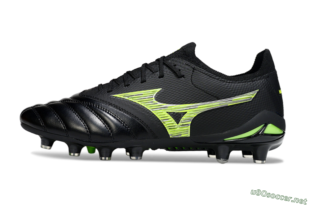 Men's Mizuno Morelia Neo 4 FG Football Boots - Black/Vibrant Green/Neon Yellow 0