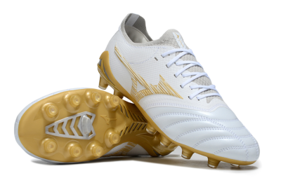 Men's Mizuno Morelia Neo 4 FG Football Boots - White/Golden Accent/Classic White