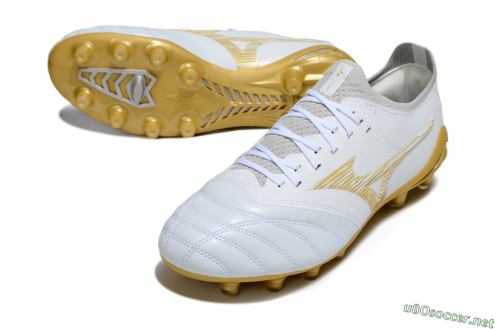 Men's Mizuno Morelia Neo 4 FG Football Boots - White/Golden Accent/Classic White 3
