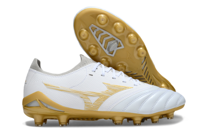 Men's Mizuno Morelia Neo 4 FG Football Boots - White/Golden Accent/Classic White