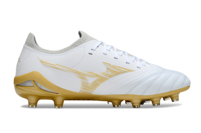 Men's Mizuno Morelia Neo 4 FG Football Boots - White/Golden Accent/Classic White