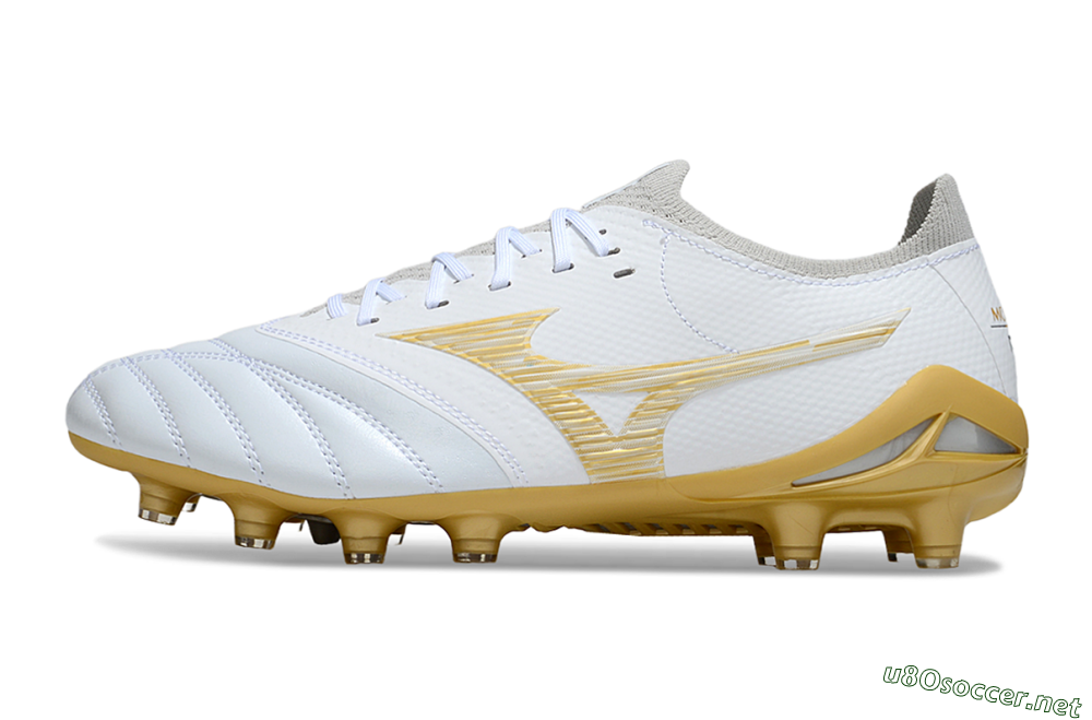 Men's Mizuno Morelia Neo 4 FG Football Boots - White/Golden Accent/Classic White 0