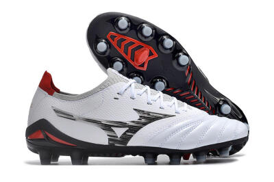 Men's Mizuno Morelia Neo 4 FG Football Boots - White/Scarlet/Silver