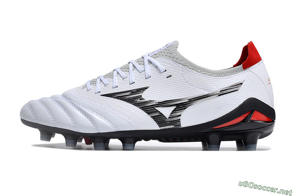 Men's Mizuno Morelia Neo 4 FG Football Boots - White/Scarlet/Silver 0