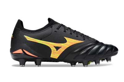 Men's Mizuno Morelia Neo 4 FG Football Boots - Black/Bright Yellow/Fiery Orange