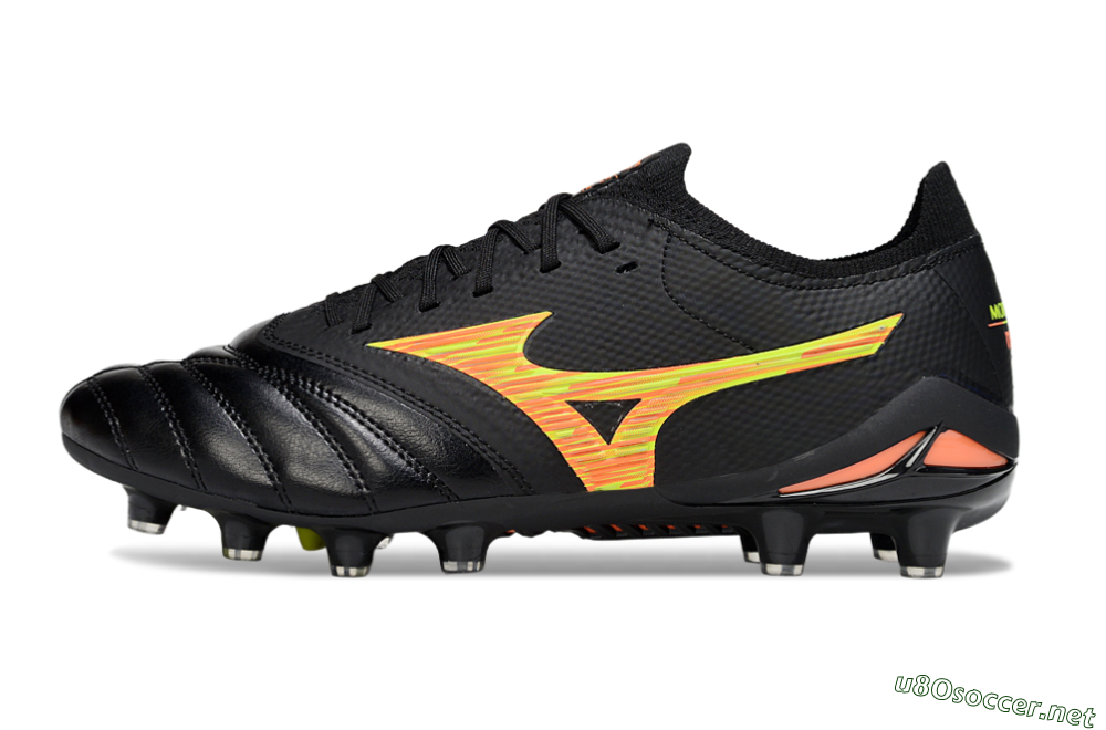 Men's Mizuno Morelia Neo 4 FG Football Boots - Black/Bright Yellow/Fiery Orange 0