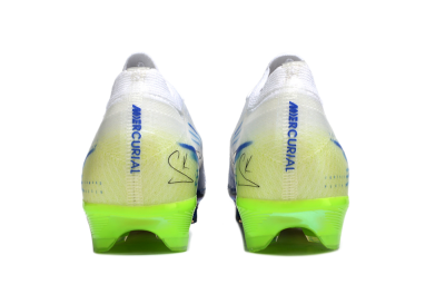 Unisex Nike Air Zoom Mercurial Vapor 16 Elite FG Football Boots - White/Electric Green/Deep Blue