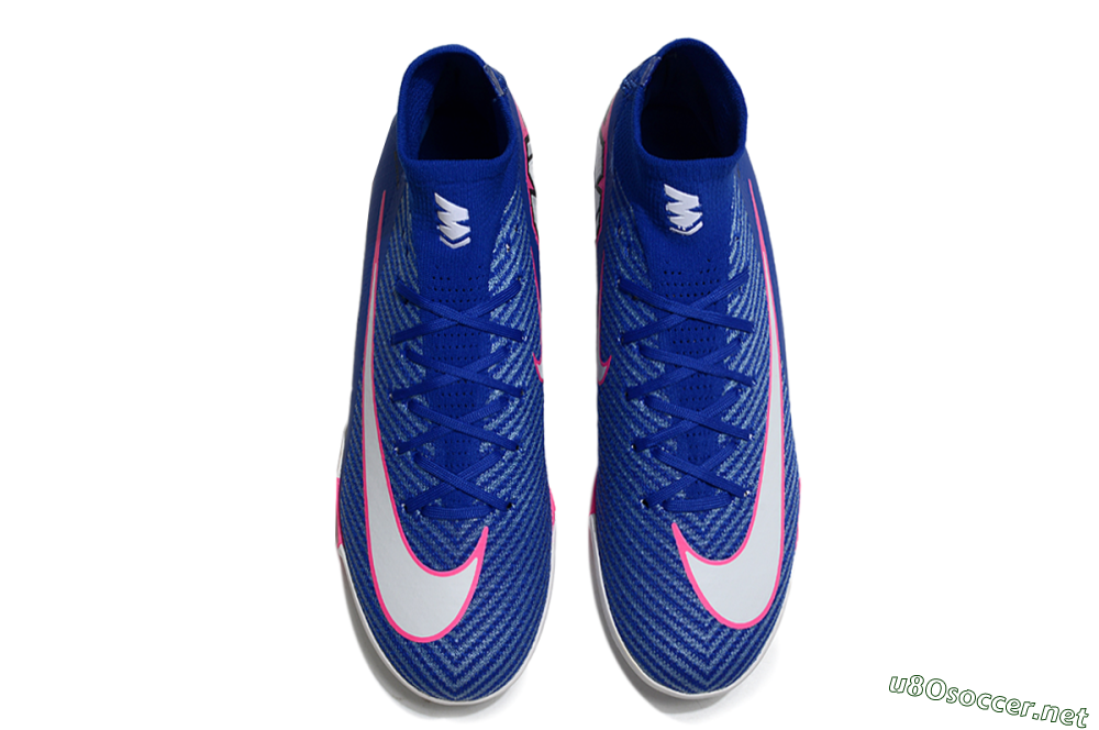 Unisex Nike Air Zoom Mercurial Superfly 10 Elite TF Football Shoes - Blue/Electric Pink/White 4