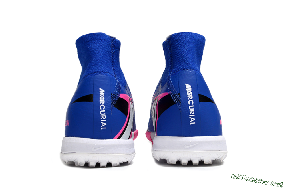 Unisex Nike Air Zoom Mercurial Superfly 10 Elite TF Football Shoes - Blue/Electric Pink/White 5