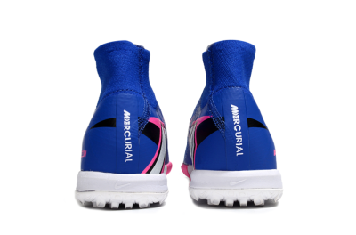 Unisex Nike Air Zoom Mercurial Superfly 10 Elite TF Football Shoes - Blue/Electric Pink/White