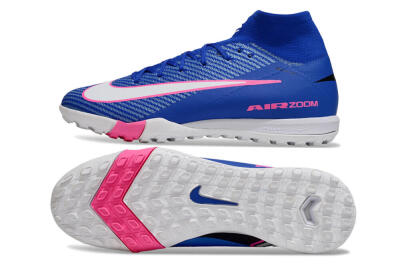 Unisex Nike Air Zoom Mercurial Superfly 10 Elite TF Football Shoes - Blue/Electric Pink/White