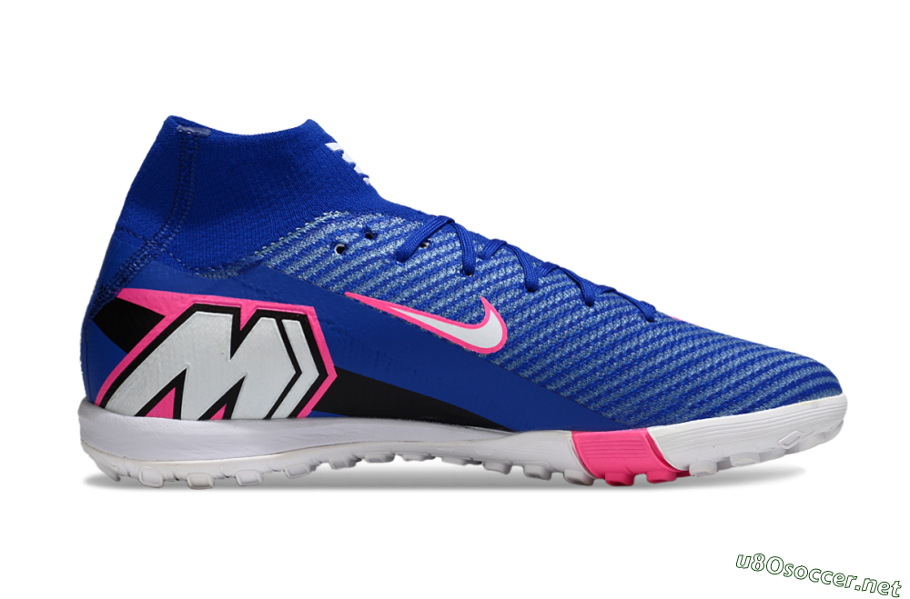 Unisex Nike Air Zoom Mercurial Superfly 10 Elite TF Football Shoes - Blue/Electric Pink/White 7