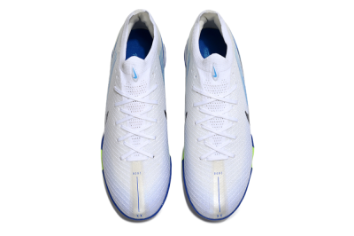 Unisex Nike Air Zoom Mercurial Vapor 16 Elite TF Football Shoes - White/Electric Blue/Lime Green