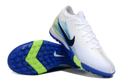 Unisex Nike Air Zoom Mercurial Vapor 16 Elite TF Football Shoes - White/Electric Blue/Lime Green