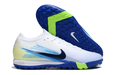 Unisex Nike Air Zoom Mercurial Vapor 16 Elite TF Football Shoes - White/Electric Blue/Lime Green