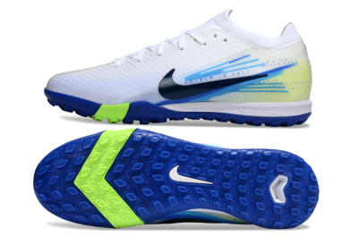 Unisex Nike Air Zoom Mercurial Vapor 16 Elite TF Football Shoes - White/Electric Blue/Lime Green
