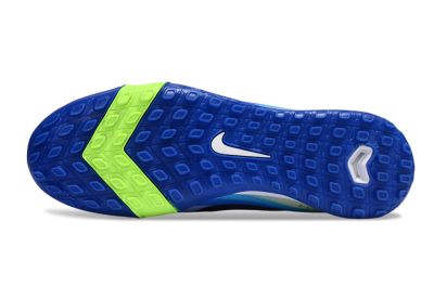 Unisex Nike Air Zoom Mercurial Vapor 16 Elite TF Football Shoes - White/Electric Blue/Lime Green