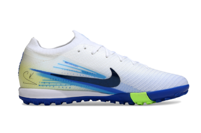Unisex Nike Air Zoom Mercurial Vapor 16 Elite TF Football Shoes - White/Electric Blue/Lime Green