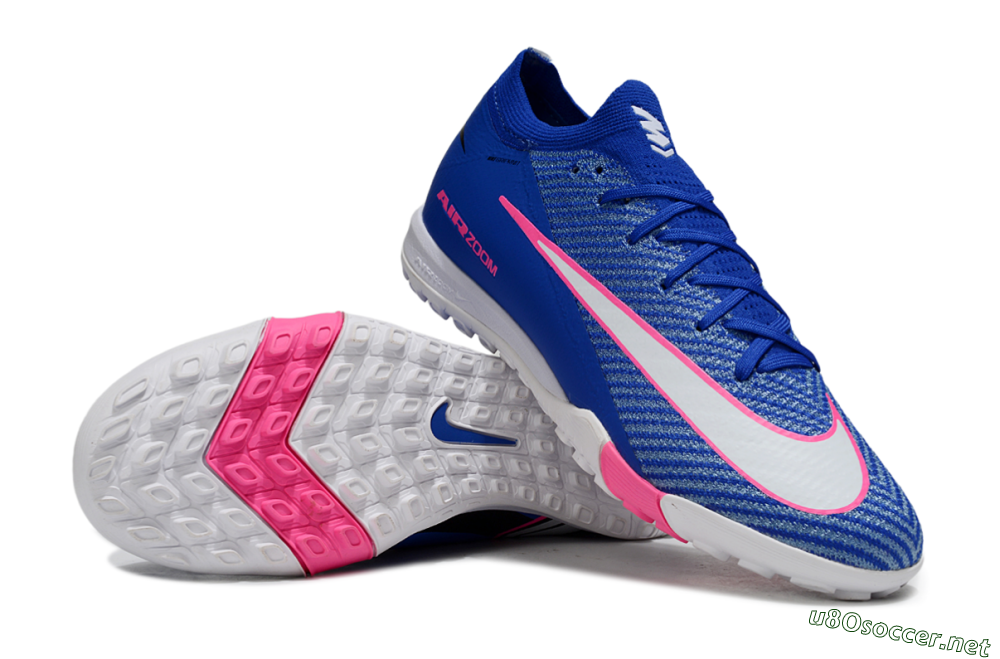 Unisex Nike Air Zoom Mercurial Vapor 16 Elite TF Football Shoes - Blue/Electric Blue/Fuchsia Pink 3