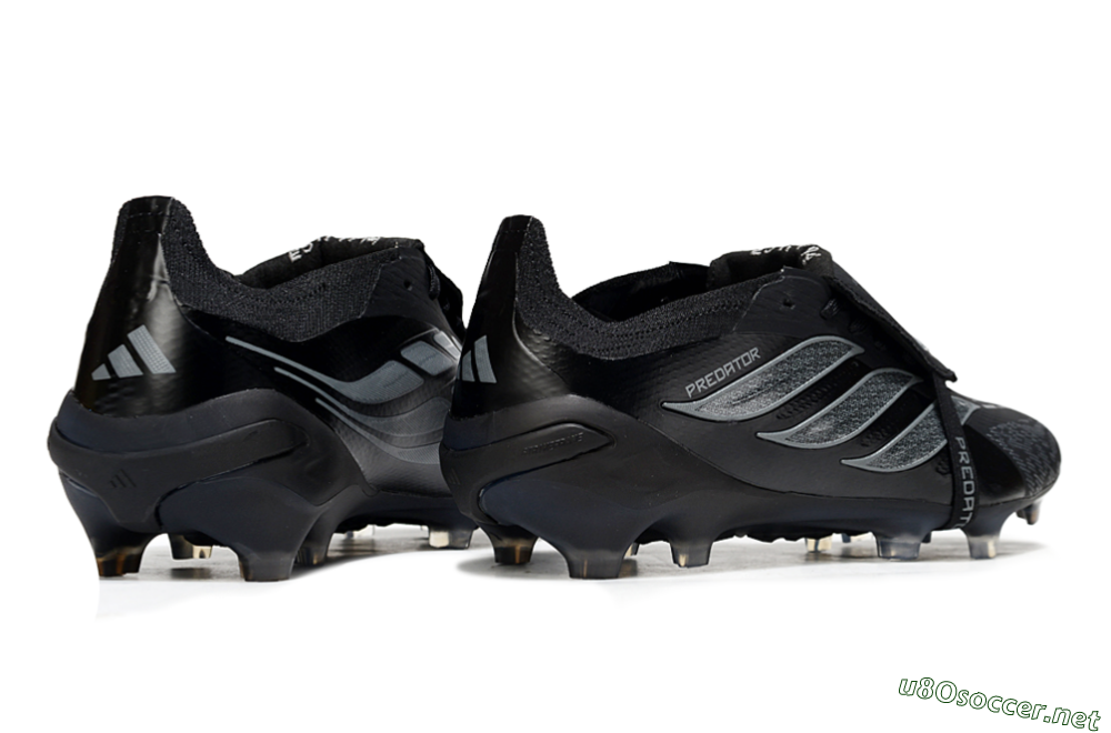 Men's Adidas Predator 26 Elite Fold-Over Tongue FG Football Boots - Black/Dark Shadow/Steel Gray 6