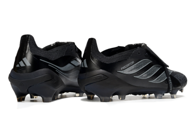 Men's Adidas Predator 26 Elite Fold-Over Tongue FG Football Boots - Black/Dark Shadow/Steel Gray