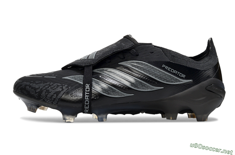 Men's Adidas Predator 26 Elite Fold-Over Tongue FG Football Boots - Black/Dark Shadow/Steel Gray 0