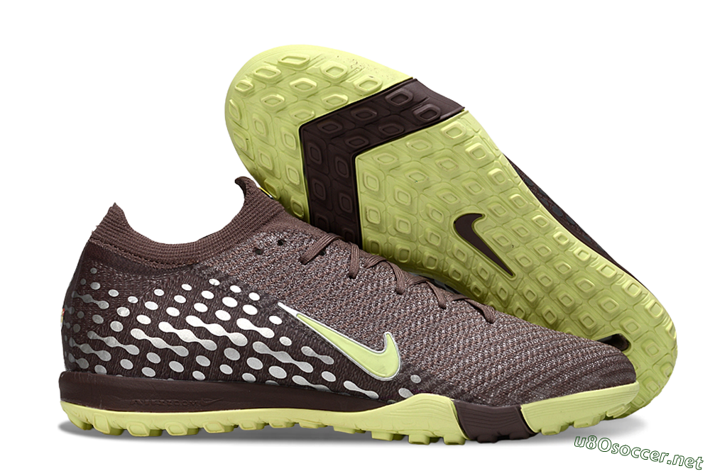 Unisex Nike Air Zoom Mercurial Vapor 16 Elite TF Football Shoes - Brown/Lime Twist/Silver Dots 2